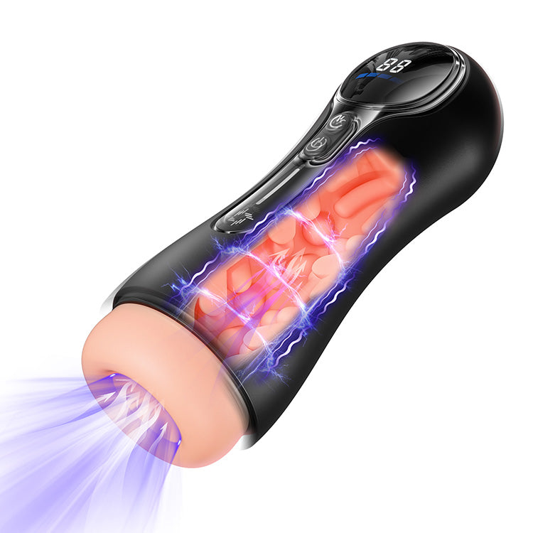 Automatisk manlig masturbator – 4 suglägen, 9 vibrationer, LED-display