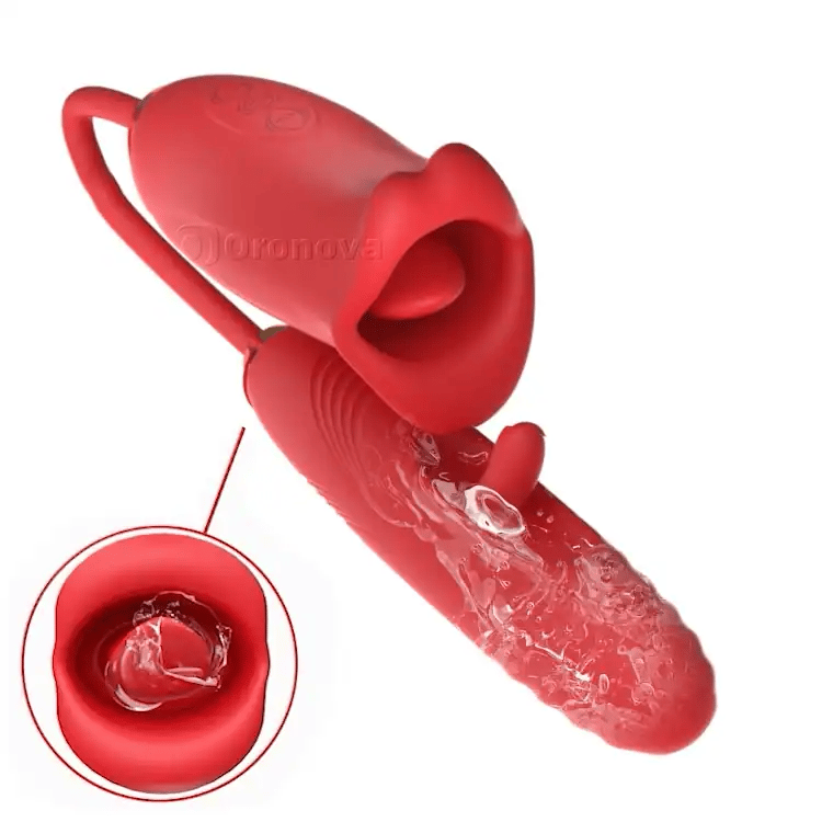 G Spot Flapping Vibrator med Kyssfunktion & Vibrerande Tunga