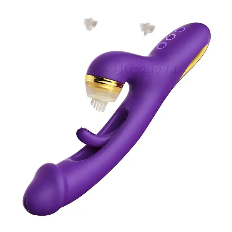 Flapping G-Spot Vibrator med silikonhylsor för knackning, kittling och slickning
