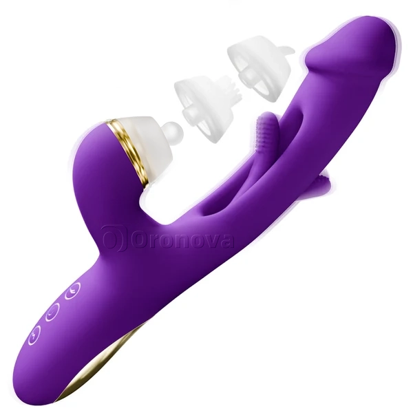 Flapping G-Spot Vibrator med silikonhylsor för knackning, kittling och slickning