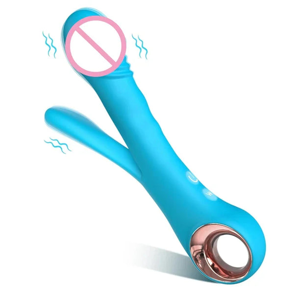 Dubbeländad vibrator | G-punkt, Klitoris & Anal Stimulering | Kvinnlig njutningsanordning