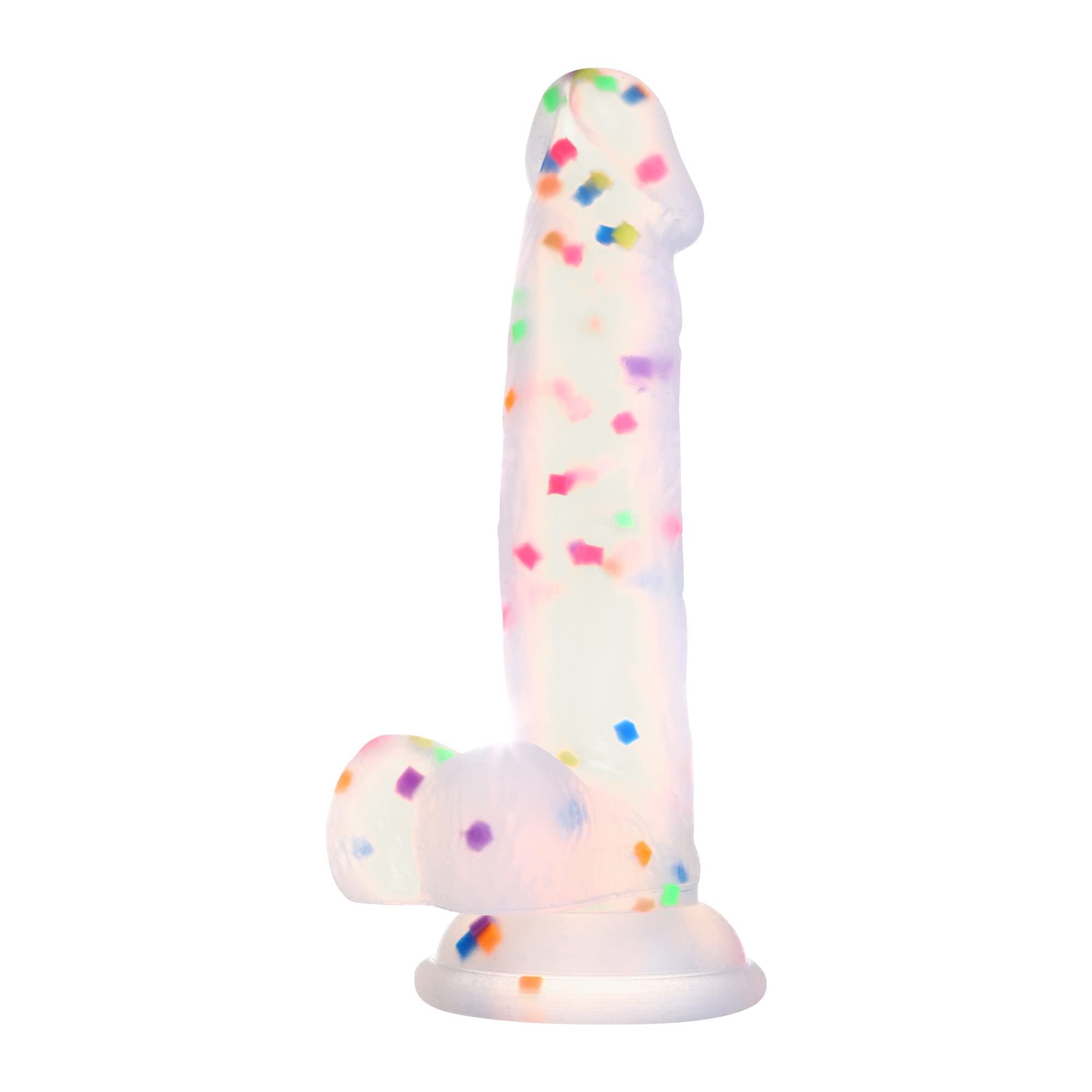 6.5 Inch Konfetti Silikon Dildo med Stark Sugkopp