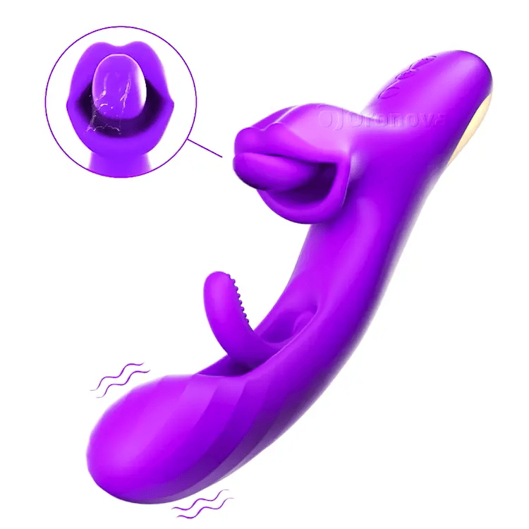 G Spot Tunga Slickande Vibrator - Fladdrande & Roterande