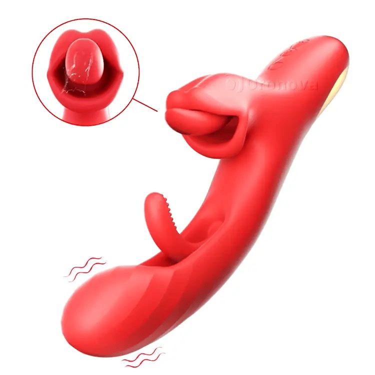G Spot Tunga Slickande Vibrator - Fladdrande & Roterande
