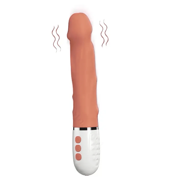 Realistisk Dildo med Stötfunktion - Uppvärmning & Vibration