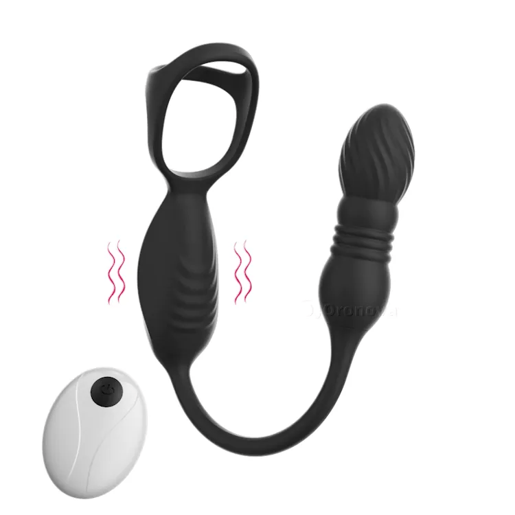 Bärbar tryckande prostatamassör - 10 vibrationer och fjärrkontroll