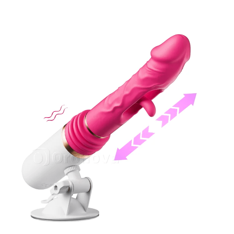 Stötande dildo vibrator med fladdrande och vibrerande funktioner