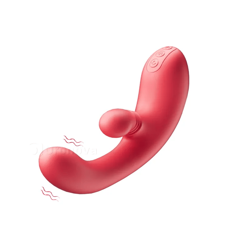 Ultimat dubbel stimulans: roterande klitorisstimulator och fram- och tillbaka-rörelse G-punktsvibrator