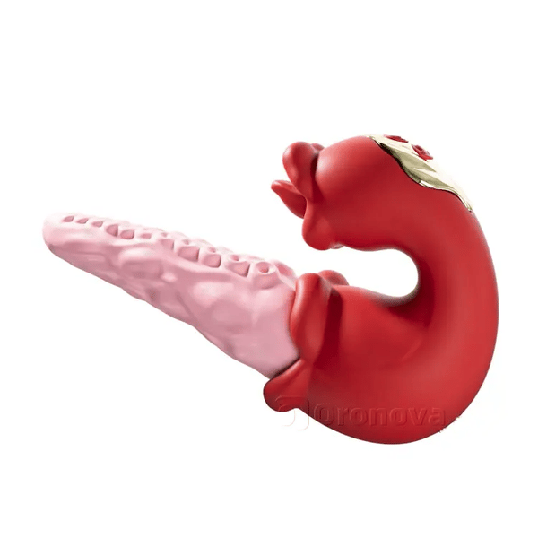 2-i-1 bläckfiskvibrator med tungretning – 10 vibrationslägen