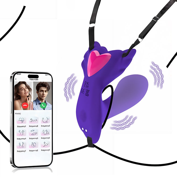 Bärbar dubbelmotor vibrator med APP-kontroll för klitorisstimulering och G-punktsstimulering