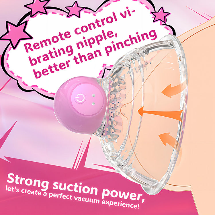 Vacuum Nipple Vibrator med 10 vibrationslägen & trådlös fjärrkontroll