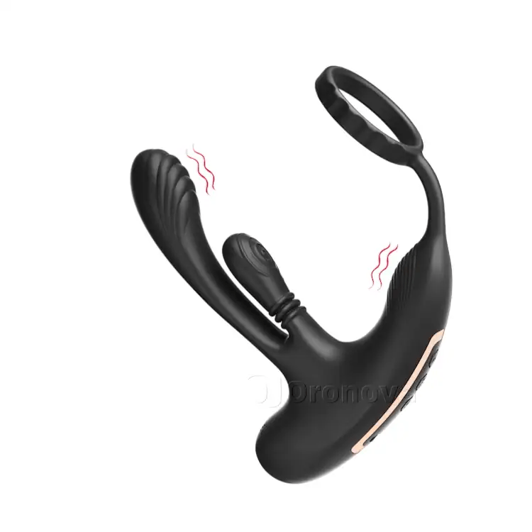 Prostatamassager med gyrationsfunktion och trippel vibrationer