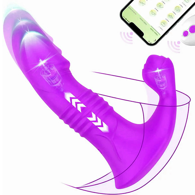App-styrd stötande realistisk vibrator med vibration