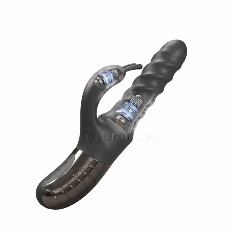 Thrusting 360 °& roterande vibrator – dubbelmotor G-punkts- och klitorisstimulator