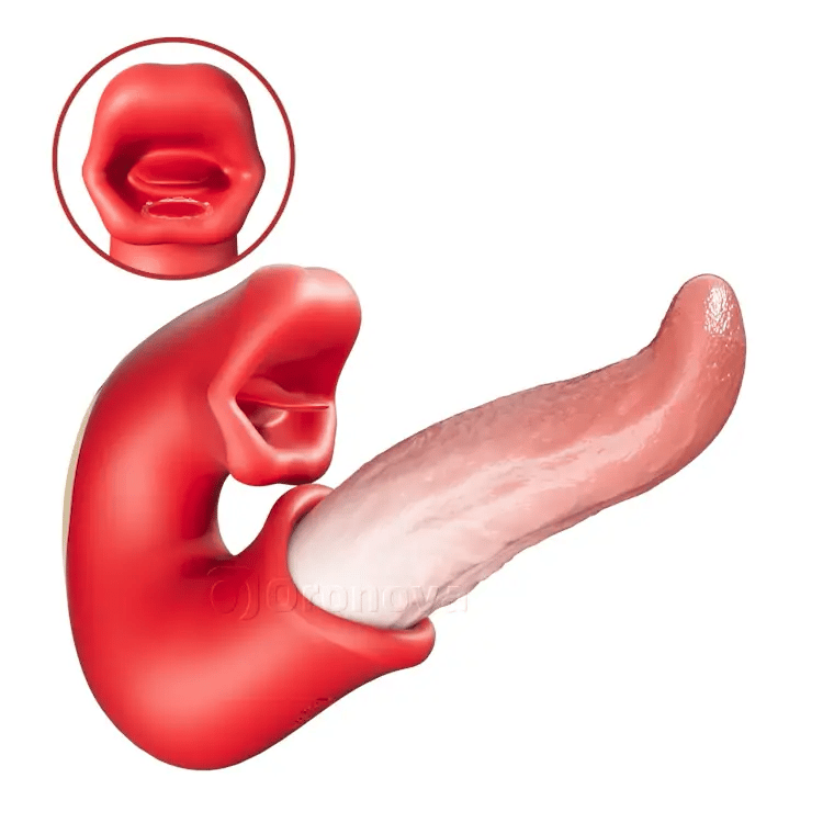 3-i-1 Dildo Vibrator – Rose Leksak med G-punkt, Klitoris & Tunga Aktion
