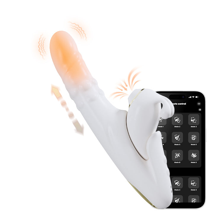 2-i-1 Avtagbar Sug- och Stötvibrator med Appstyrning