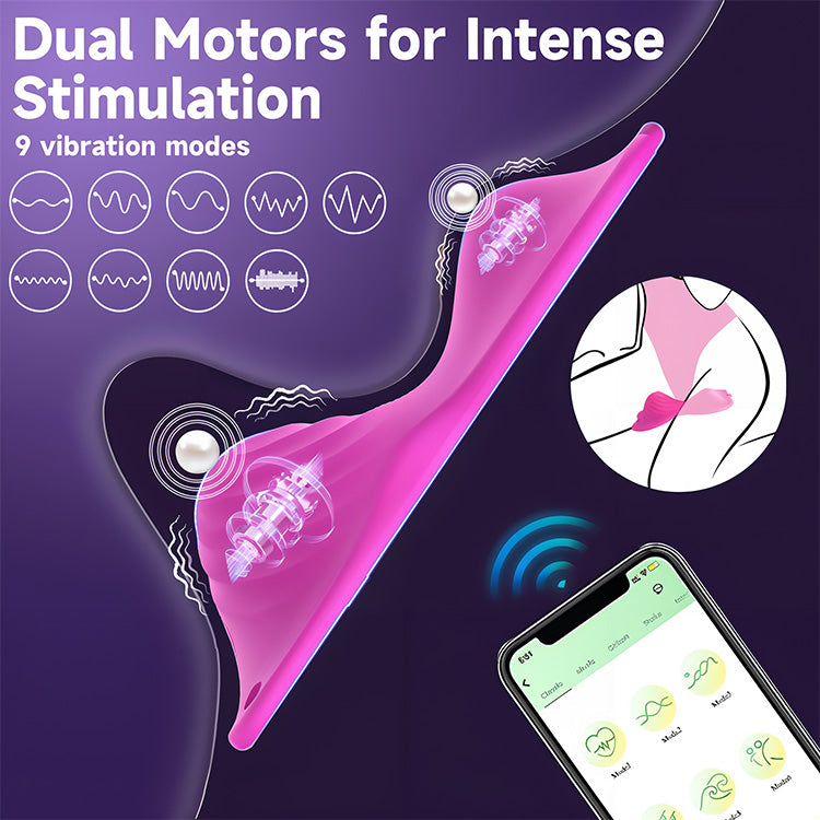 Dubbla motorer bärbar vibrator med appkontroll
