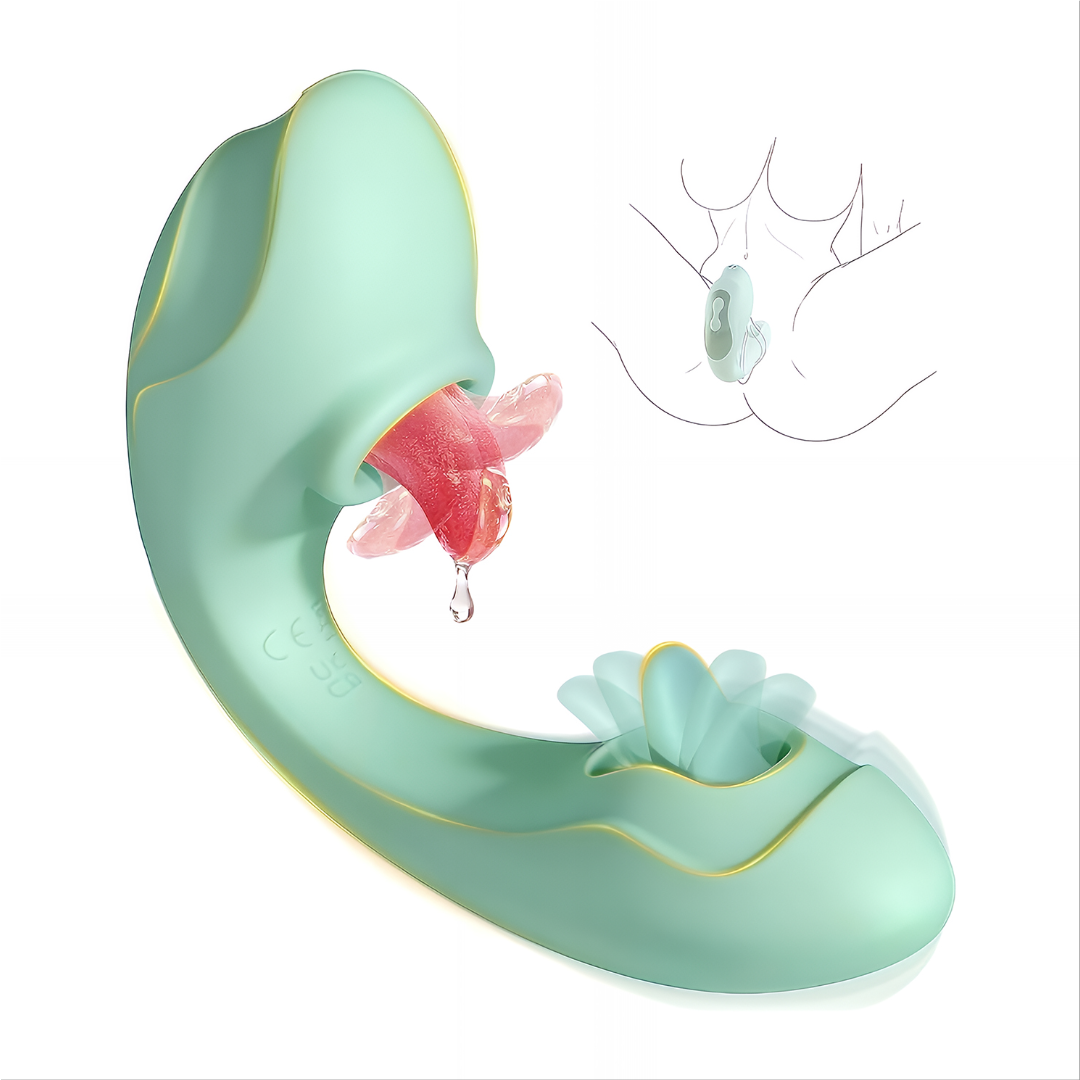Tung- och knackande vibrator 2-i-1 – slickande klitorisstimulering med 7 slick- och 7 knacklägen