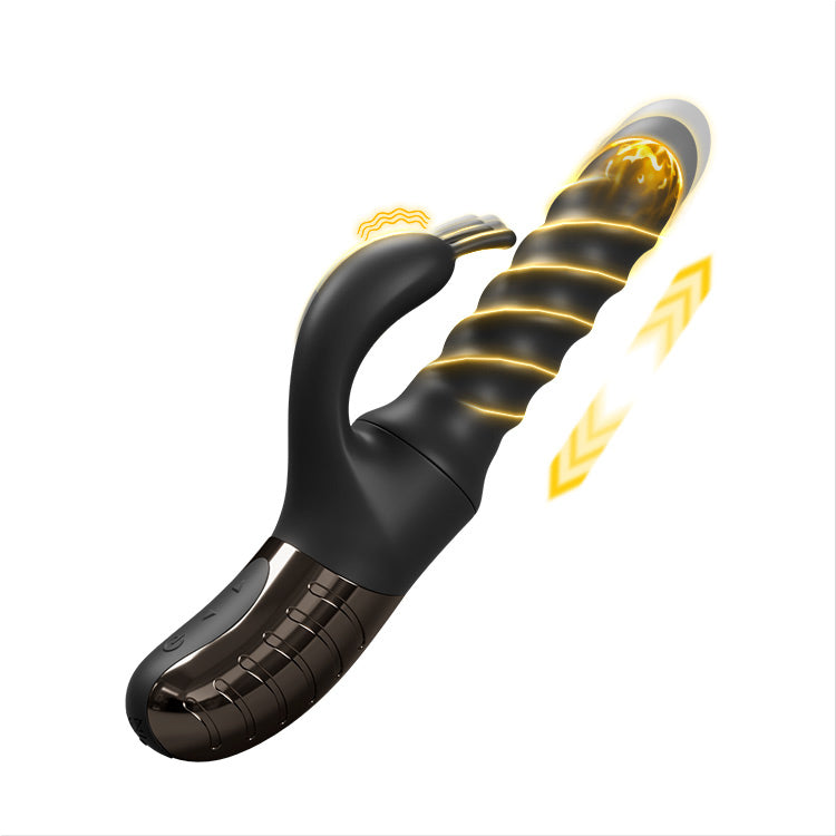 Thrusting 360 °& roterande vibrator – dubbelmotor G-punkts- och klitorisstimulator