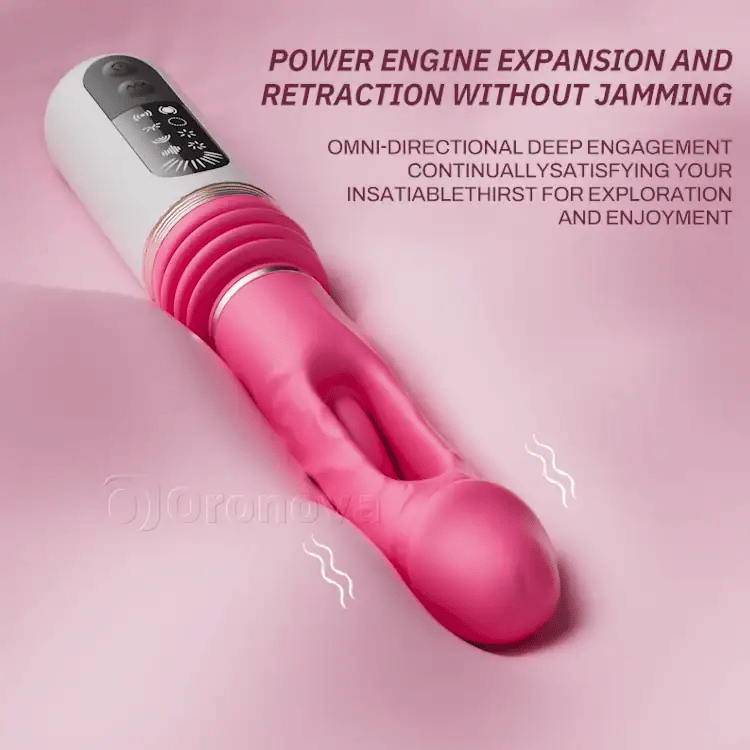 Stötande dildo vibrator med fladdrande och vibrerande funktioner