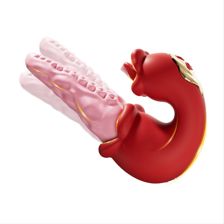 2-i-1 bläckfiskvibrator med tungretning – 10 vibrationslägen