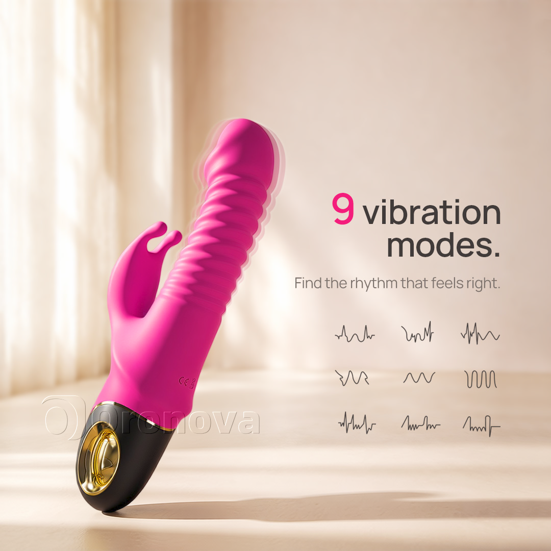 3-i-1-vibrator med stötar och rotation i 9 lägen. Oändliga möjligheter.