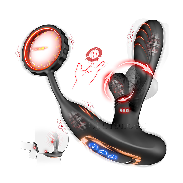 Prostatamassager med gyrationsfunktion och trippel vibrationer