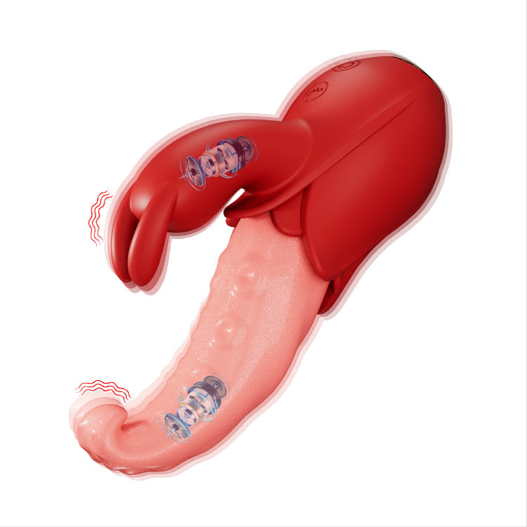 Tungvibrator 10 lägen, dubbel punktstimulering, tyst design