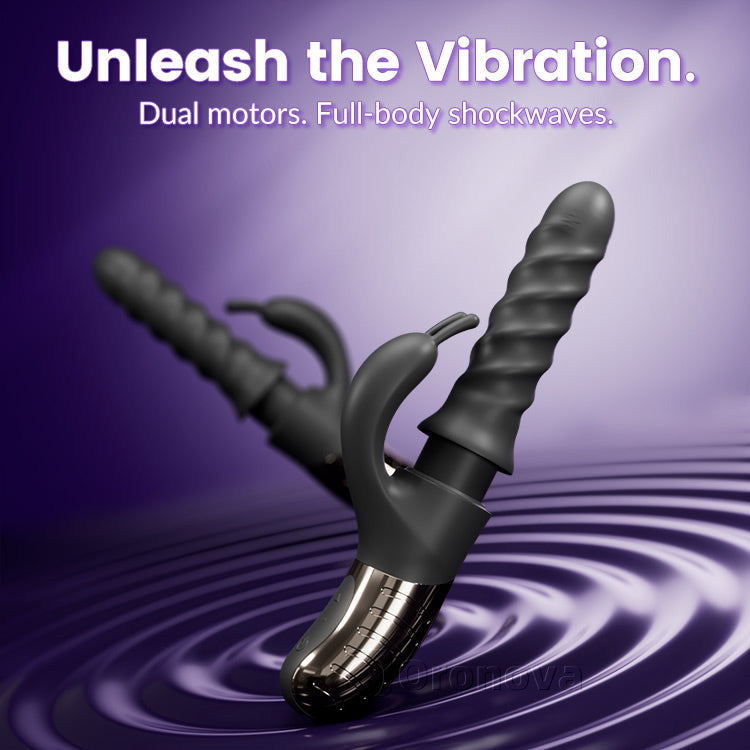 Thrusting 360 °& roterande vibrator – dubbelmotor G-punkts- och klitorisstimulator