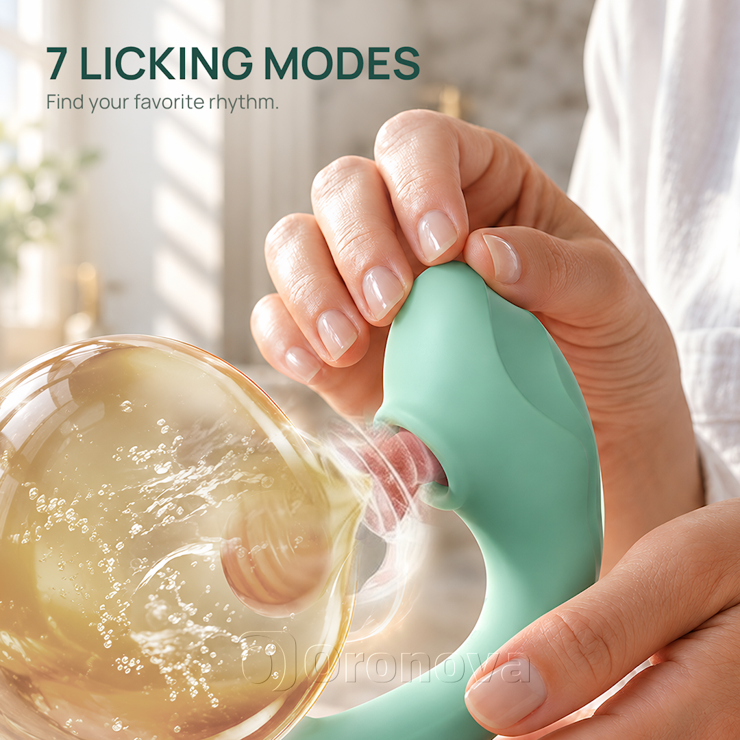 Tung- och knackande vibrator 2-i-1 – slickande klitorisstimulering med 7 slick- och 7 knacklägen
