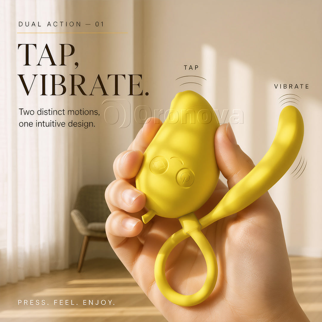 Mango- och bananformad Bluetooth-vibrator med dubbla funktioner för sugning och knackning, 2-i-1