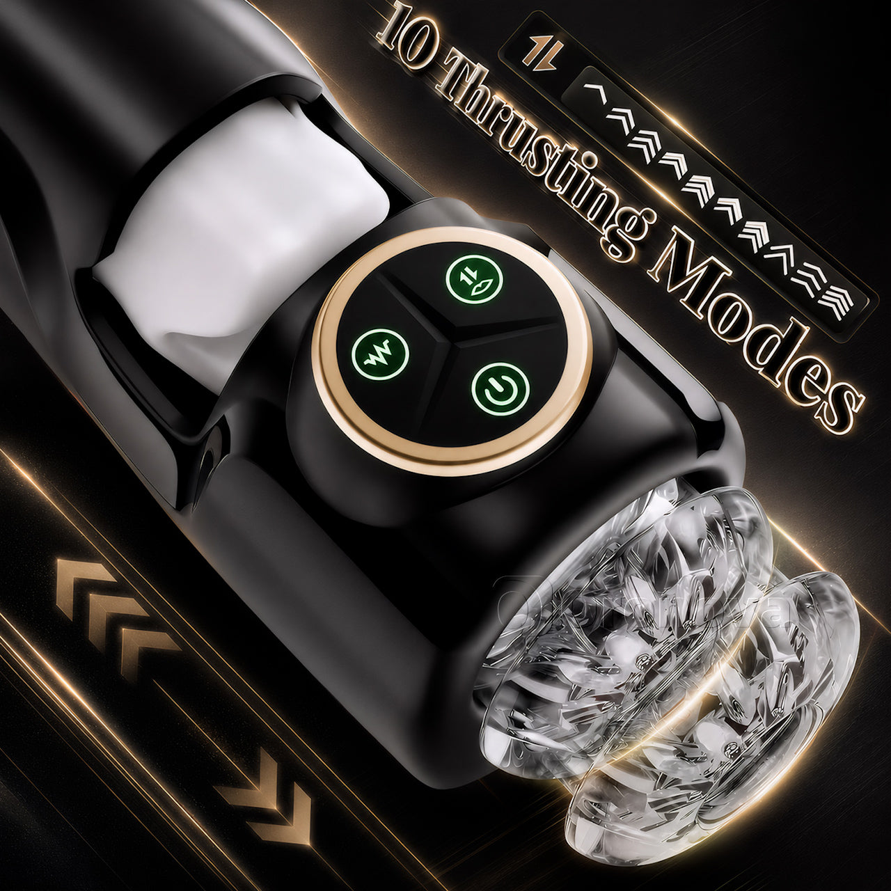 3-i-1-pleasure-enhet för män，10 vibrationslägen、10 stötande lägen、10 klämlägen、växla fritt.