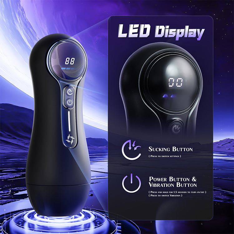 Automatisk manlig masturbator – 4 suglägen, 9 vibrationer, LED-display