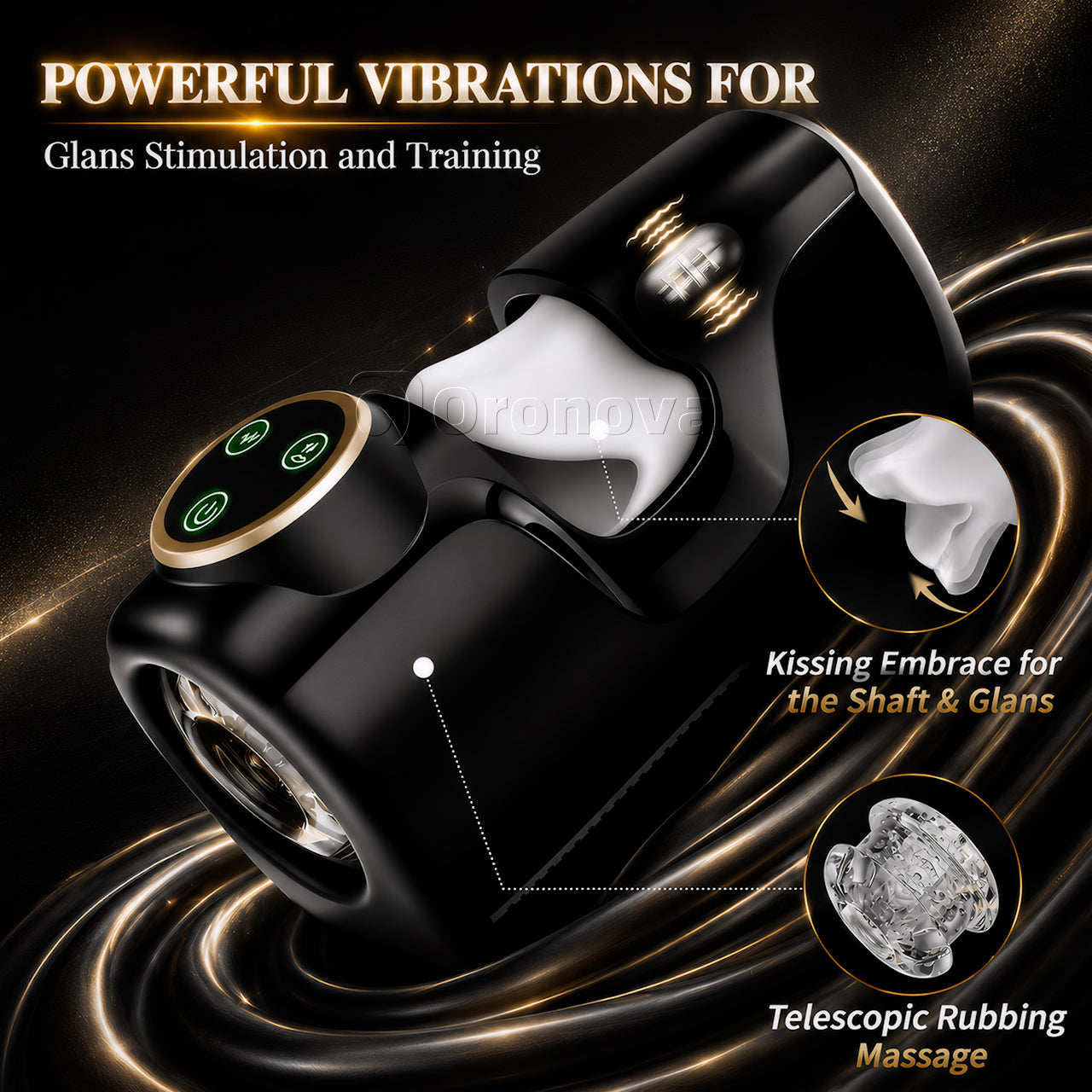 3-i-1-pleasure-enhet för män，10 vibrationslägen、10 stötande lägen、10 klämlägen、växla fritt.