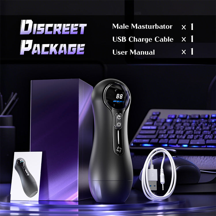 Automatisk manlig masturbator – 4 suglägen, 9 vibrationer, LED-display