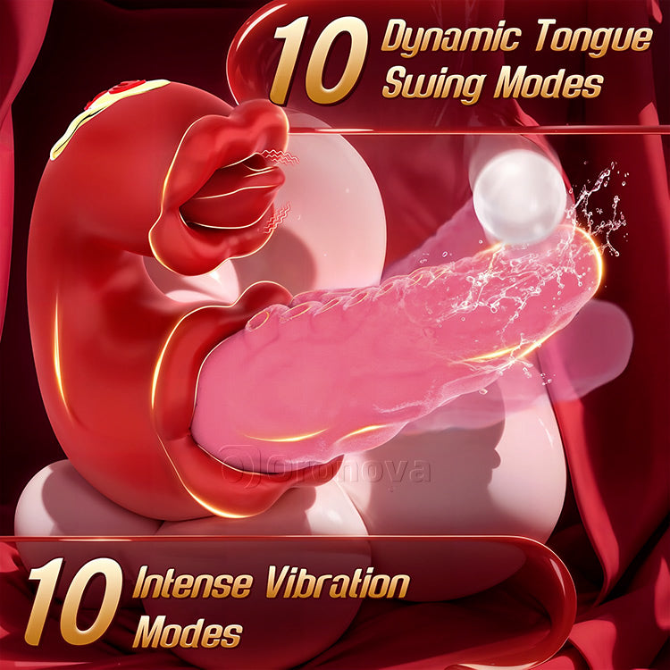 2-i-1 bläckfiskvibrator med tungretning – 10 vibrationslägen