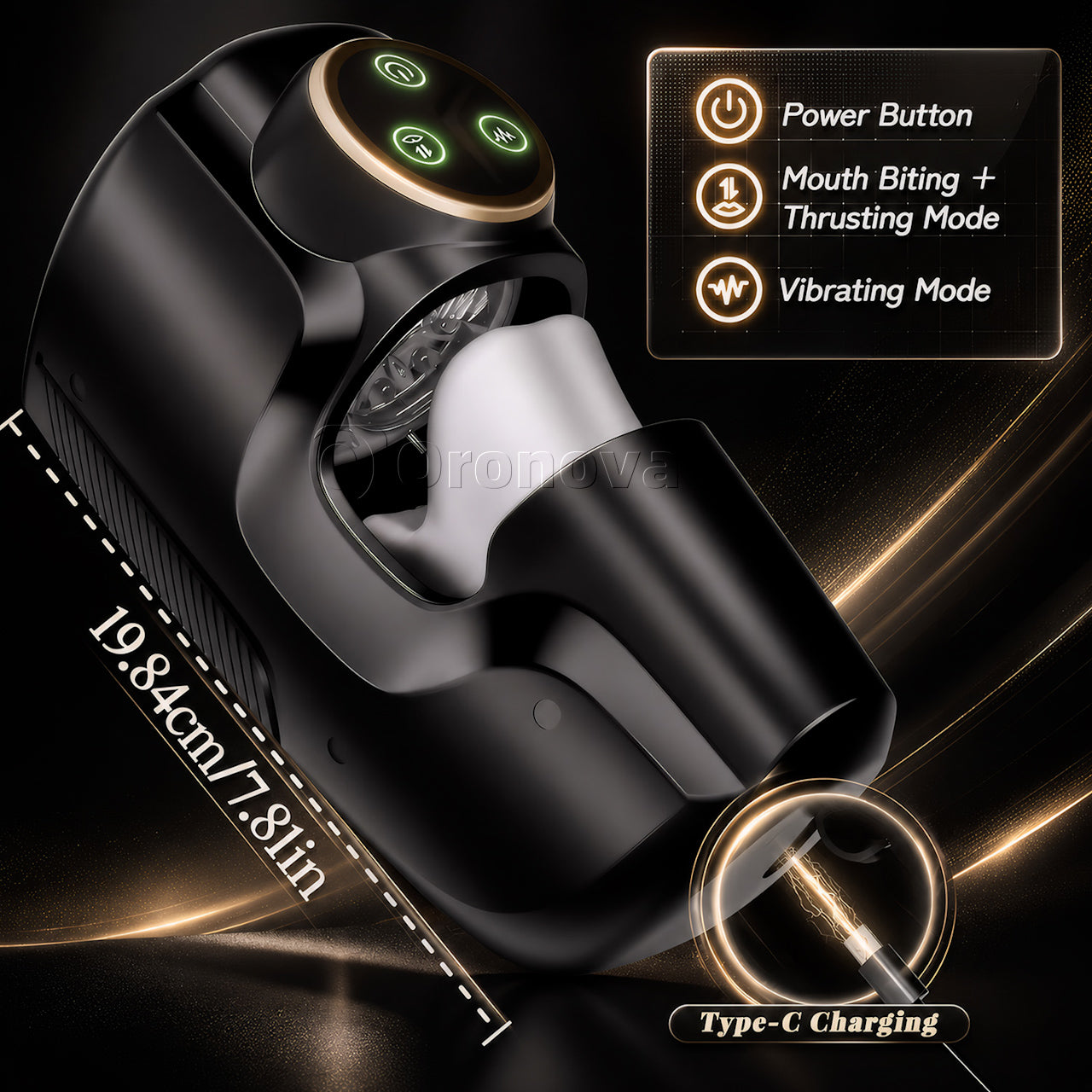 3-i-1-pleasure-enhet för män，10 vibrationslägen、10 stötande lägen、10 klämlägen、växla fritt.
