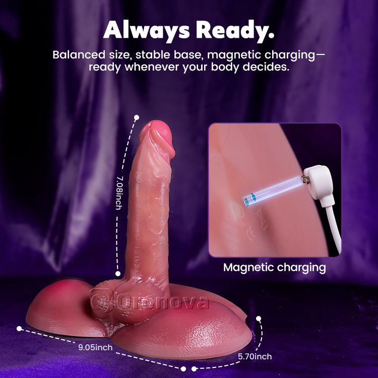 7-tums vibrerande uppvärmd dildo – fjärrkontroll