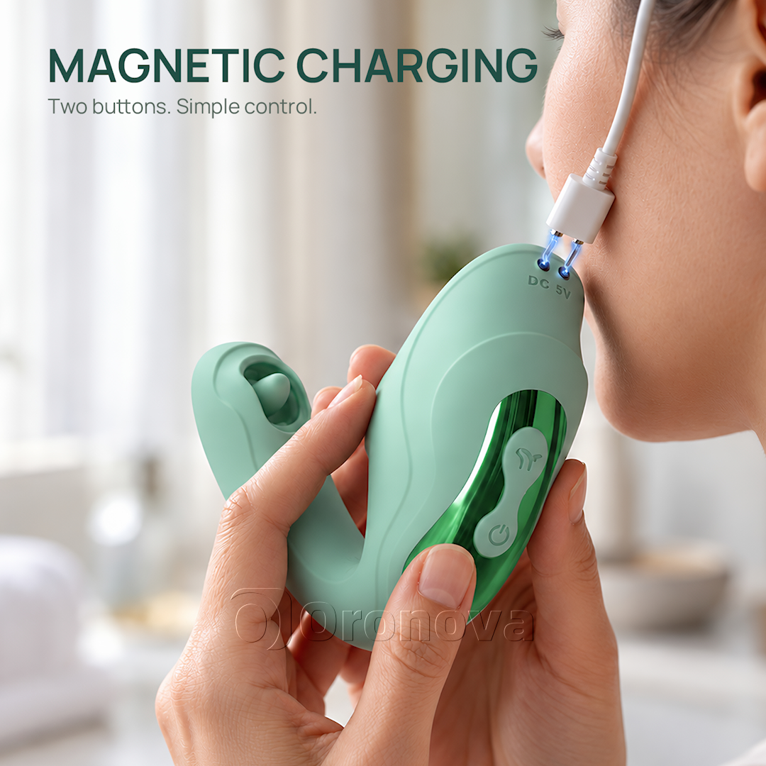 Tung- och knackande vibrator 2-i-1 – slickande klitorisstimulering med 7 slick- och 7 knacklägen