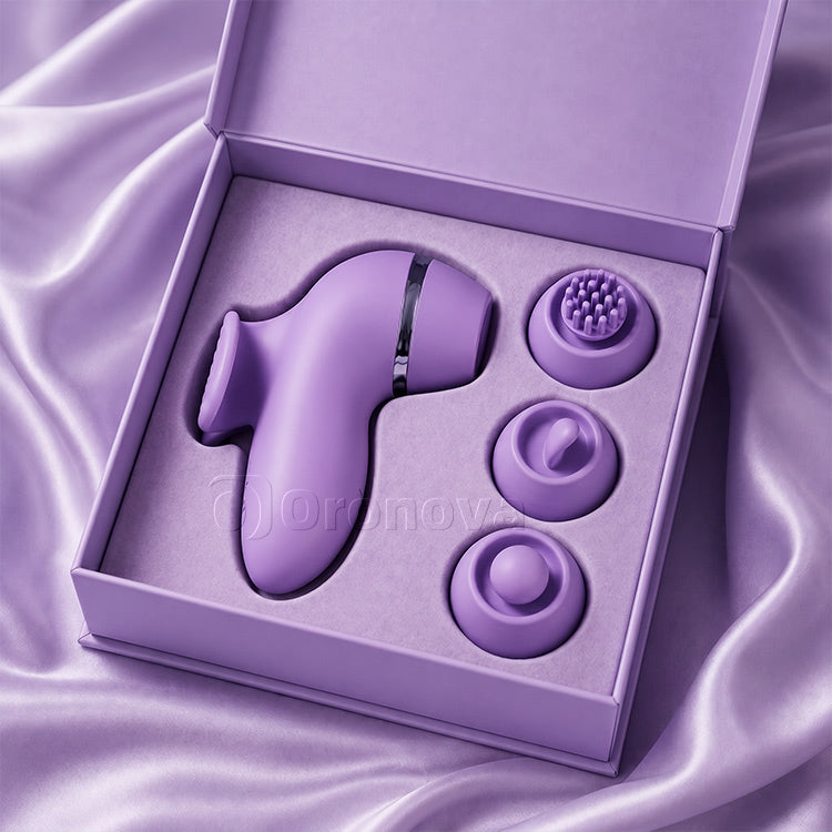 4-i-1 multifunktionsvibrator | Fladdrande, slickande, borstande och sugande njutning