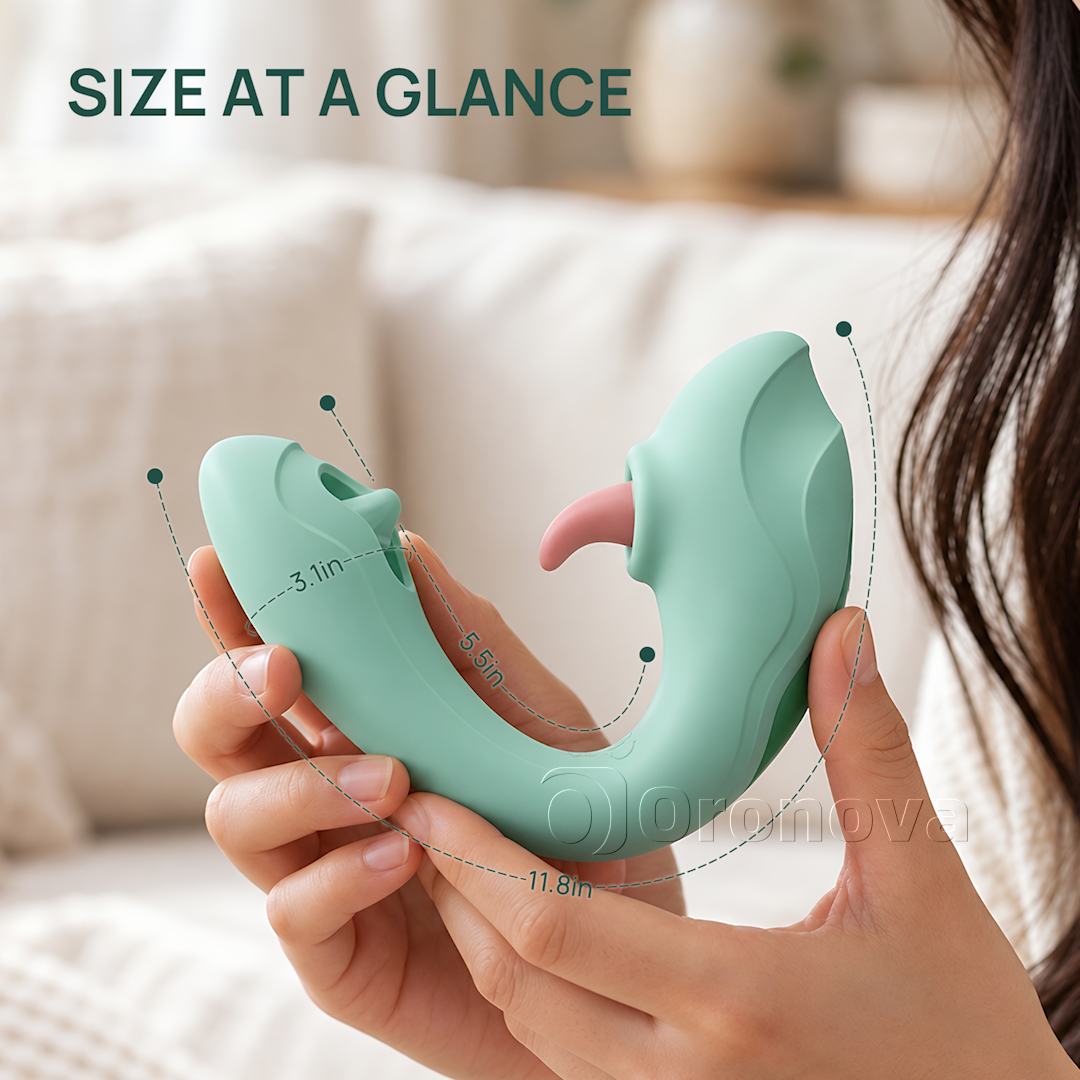 Tung- och knackande vibrator 2-i-1 – slickande klitorisstimulering med 7 slick- och 7 knacklägen