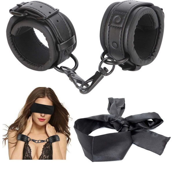 BDSM Restraint Kit – Justerbara Handbojor & Ögonbindel för Intim Bondagelek