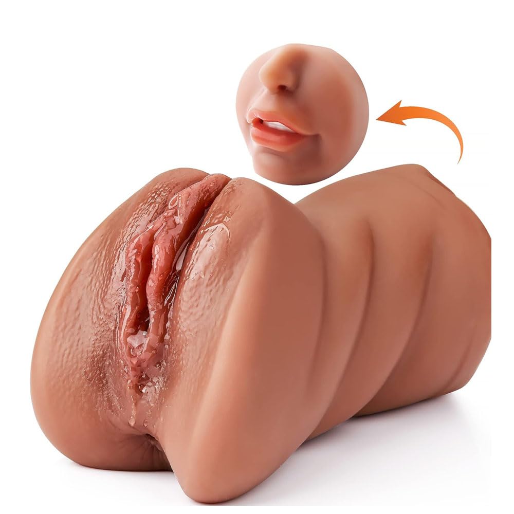 6.9 Inch Realistisk Pocket Pussy Hudfärgad 3-i-1 Manlig Masturbator