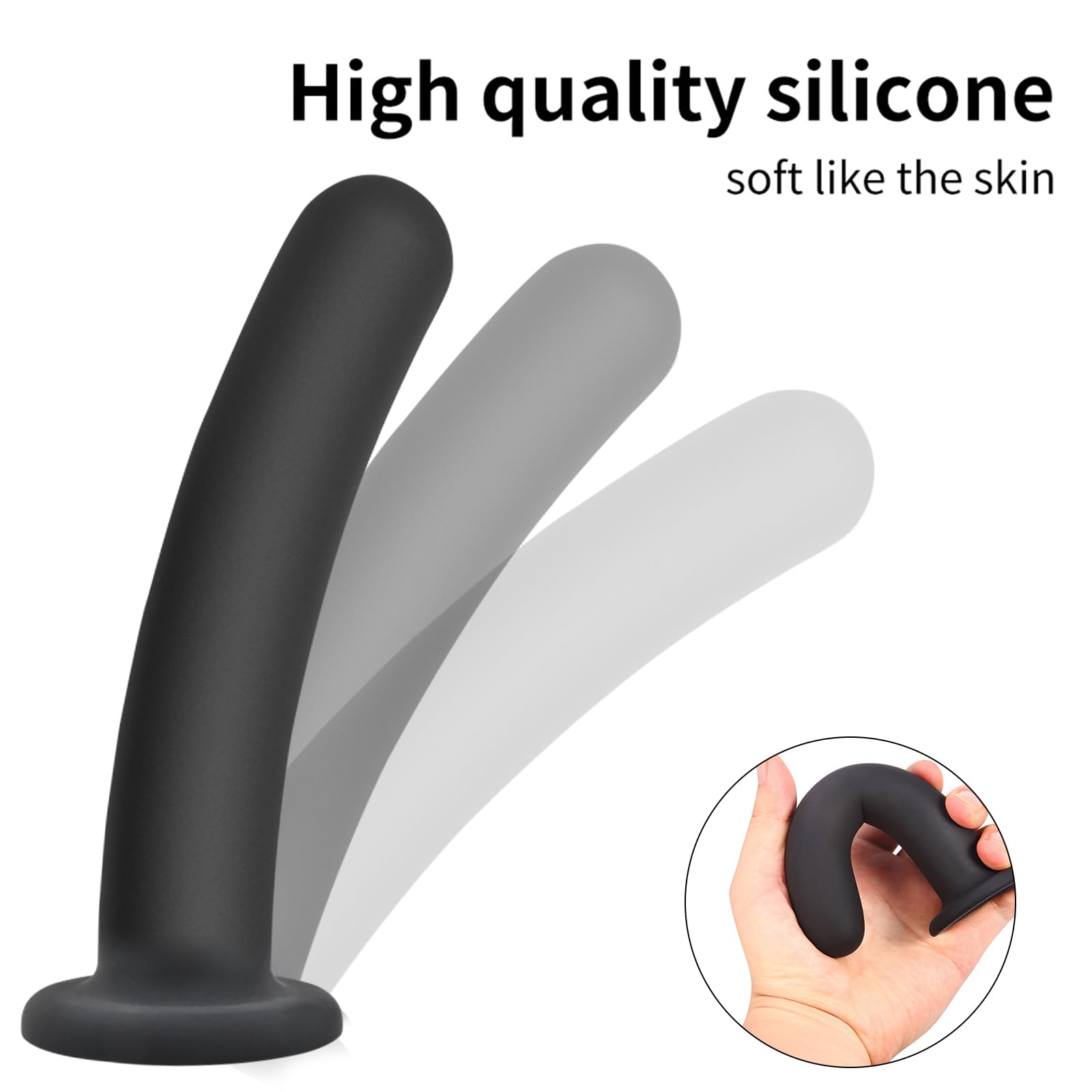 Silikon analpluggset med sugkopp för prostata- och G-punktslek