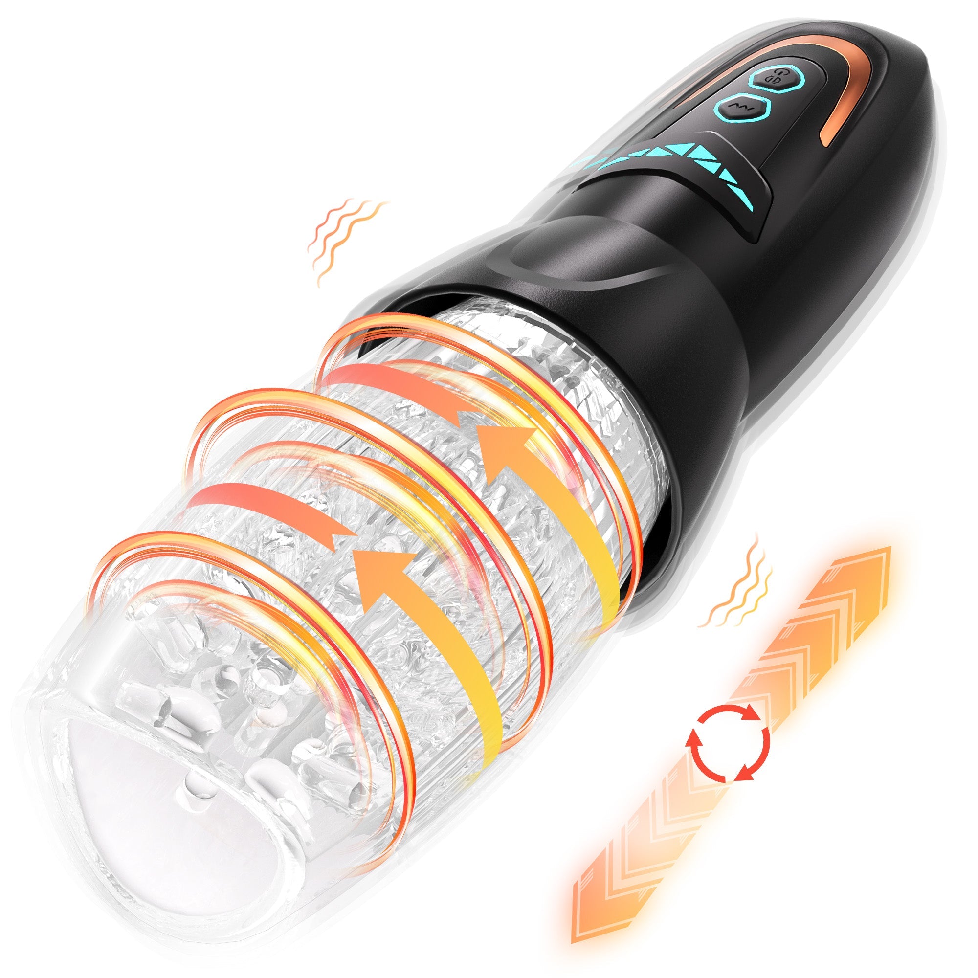 Automatisk masturbator med vibration och rotation