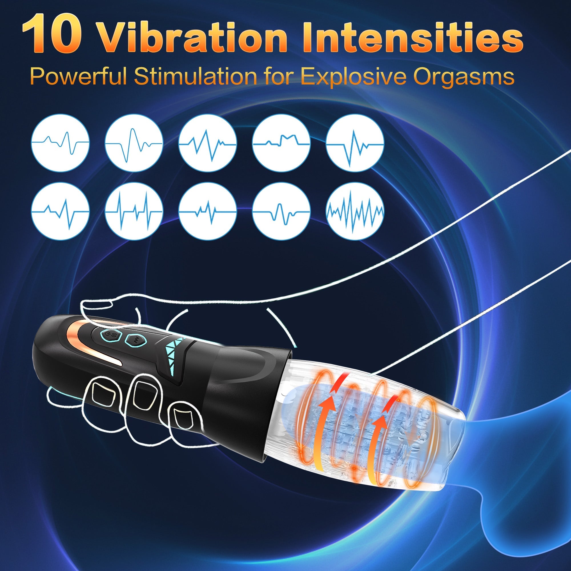 Automatisk masturbator med vibration och rotation