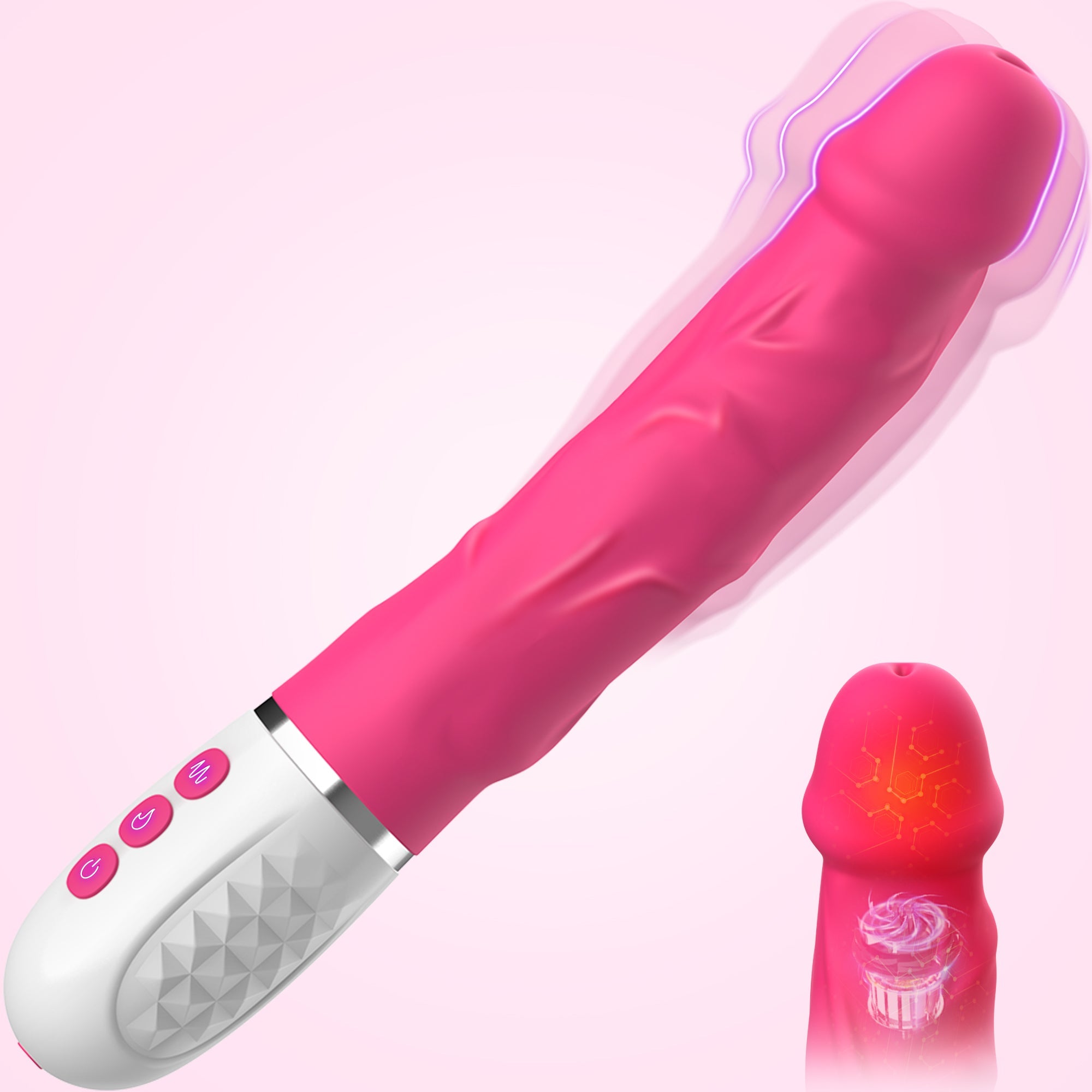 Dildo G-punkt Vibrator - Stötande & Uppvärmning