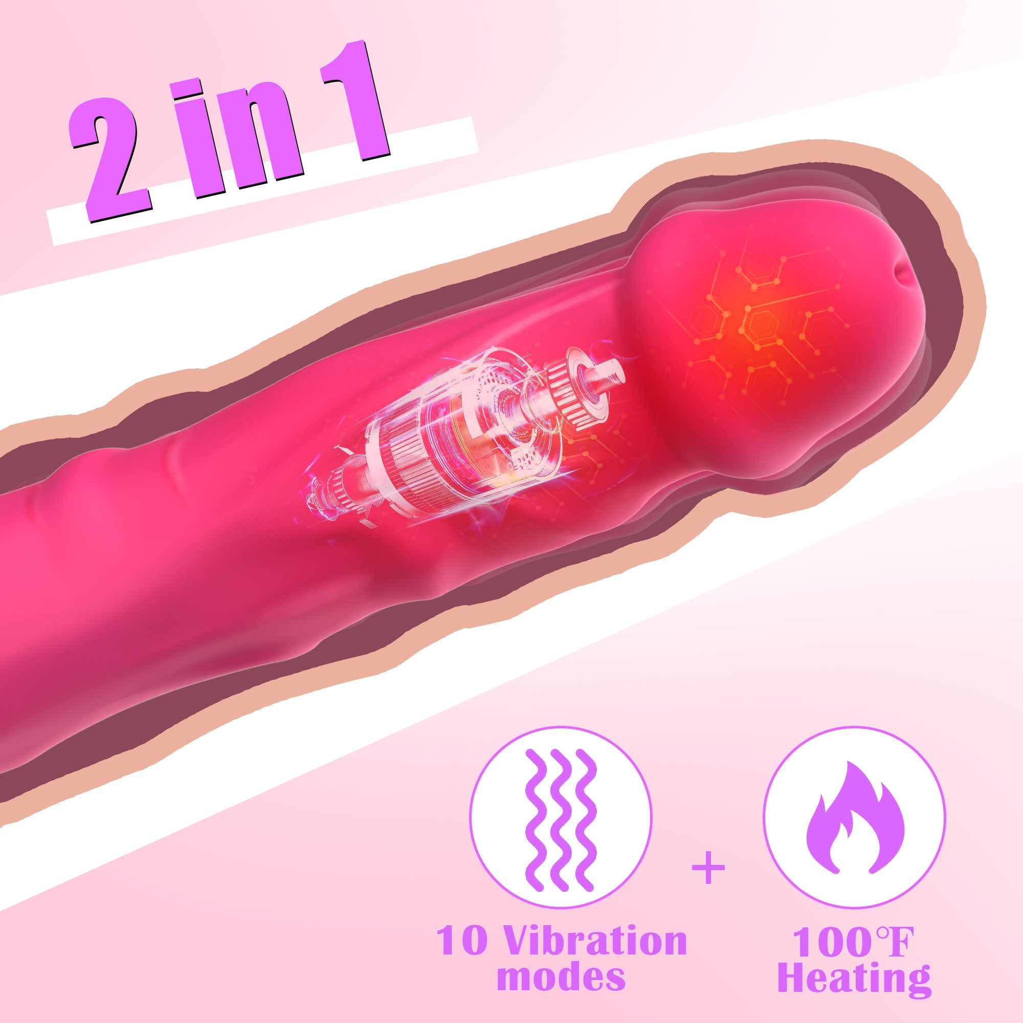 Dildo G-punkt Vibrator - Stötande & Uppvärmning