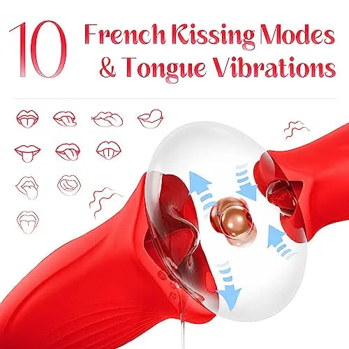 G Spot Flapping Vibrator med Kyssfunktion & Vibrerande Tunga