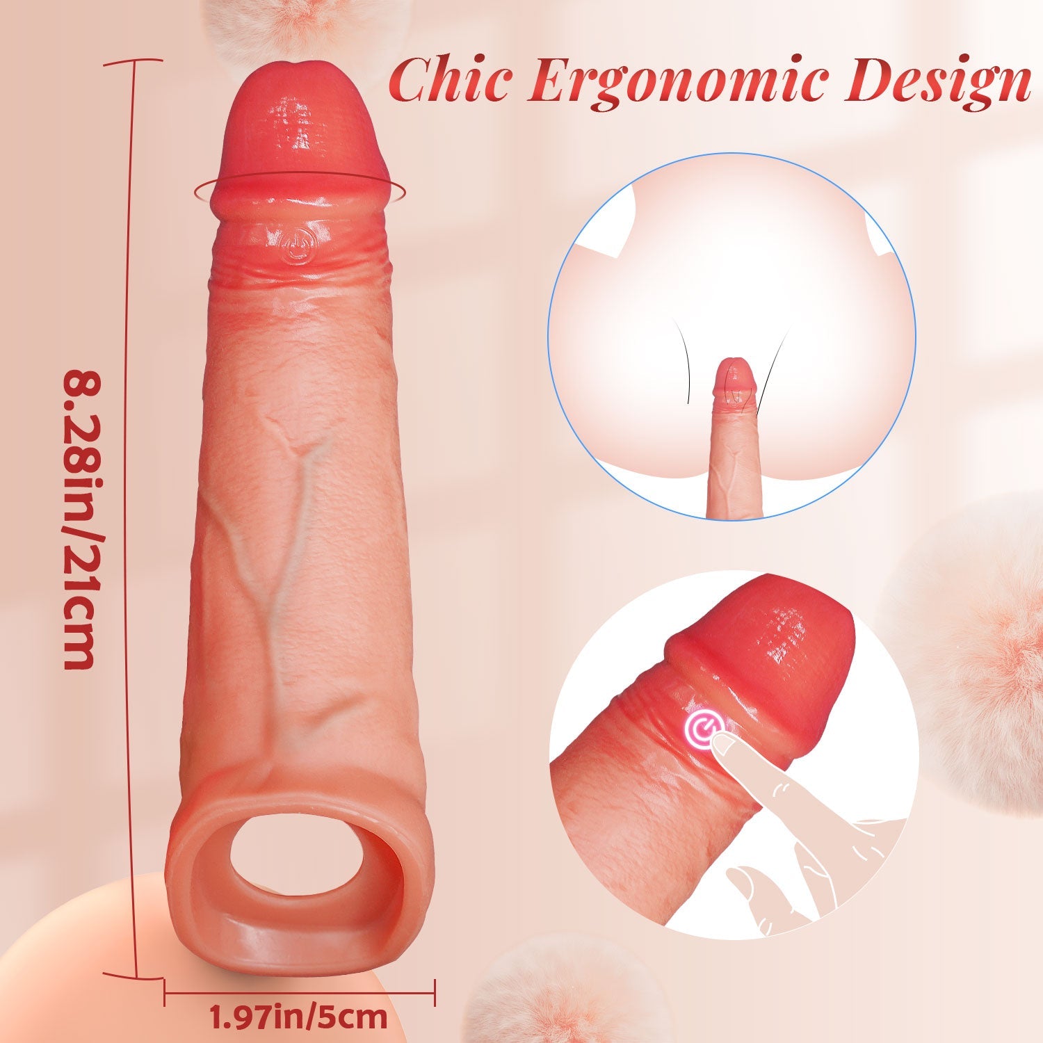 Penis Sleeve Cock Ring - Vibrerande & Appstyrd